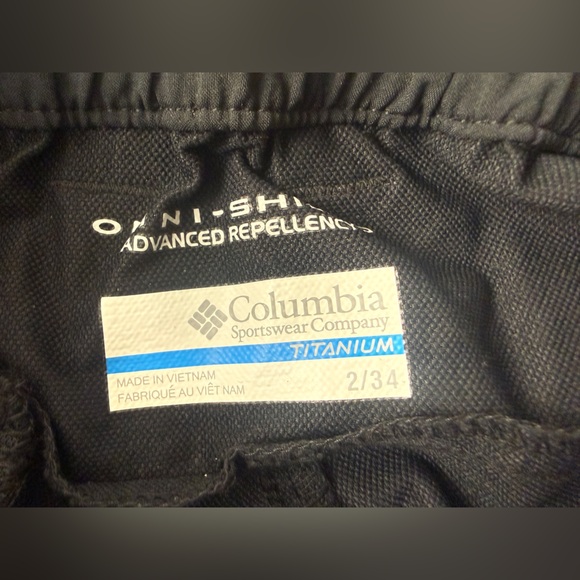 Columbia Women's Black Titanium Omni-Shield Outdoor Pants Zip Pockets Size 2/34 - Picture 3 of 16